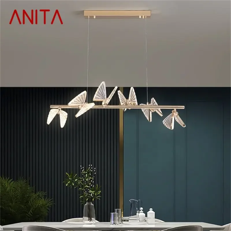 

ANITA Nordic Butterfly Chandelier Lamps Fixtures Modern Pendant Lights Home LED for Stairs Hall