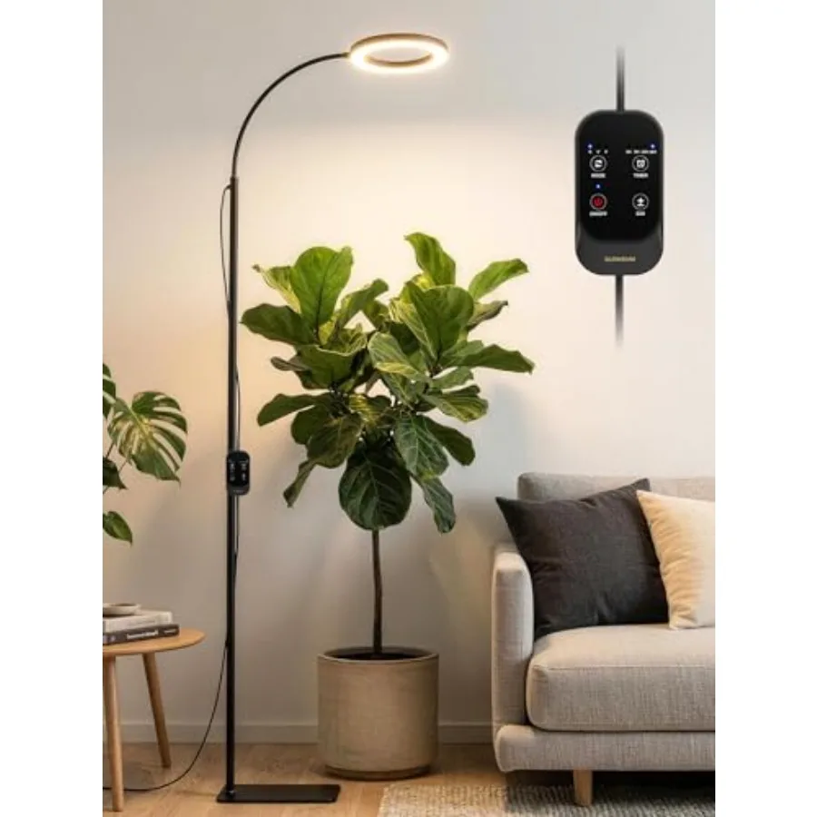 

24W LED Grow Light for Indoor Plants 23.5-71" Adjustable Height 3-Growing Full Spectrum for Tall Grow Light High PPFD 3/9/12/16