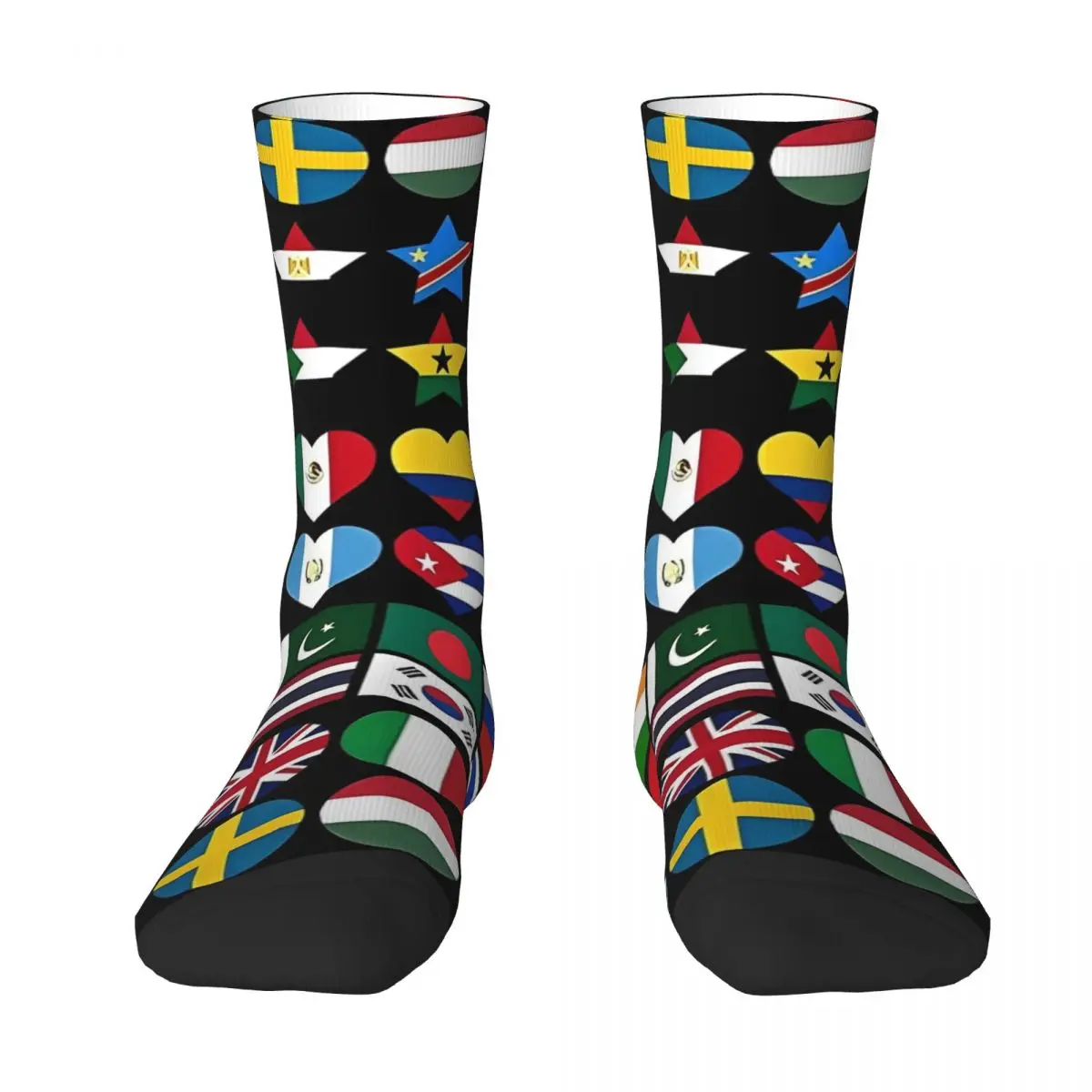 Flags Of Countries Of The Worlds Socks Funny Stockings Unisex Men Warm Soft Running Socks Autumn Design Non-Slip Socks