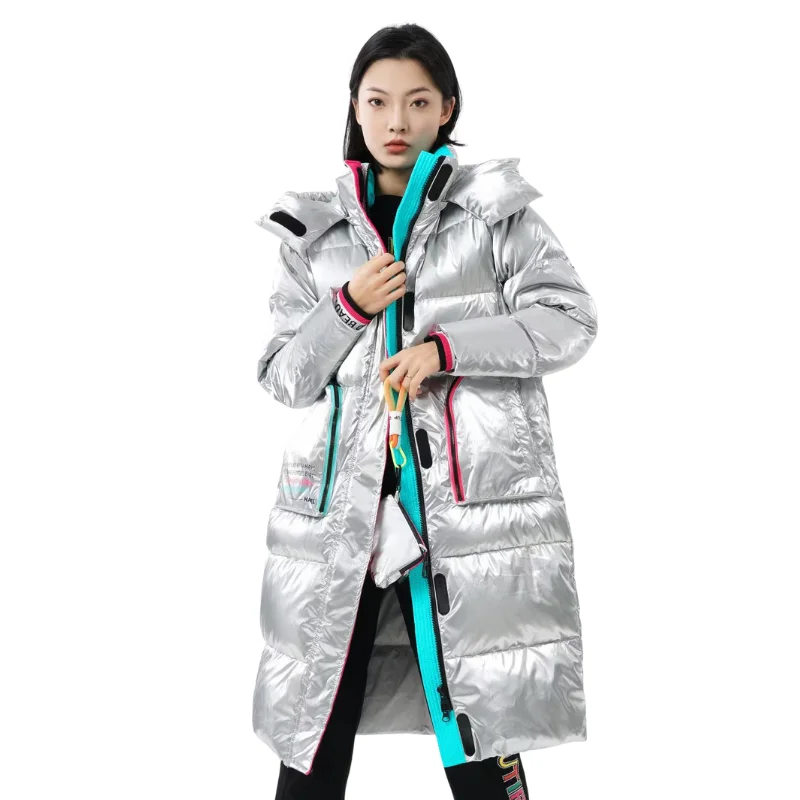 2022 Winter Clothing Waterproof Coat Women Long 90% White Duck Down Coat Thick Loose Outerwear Warm Down Jacket Hooded Parkas