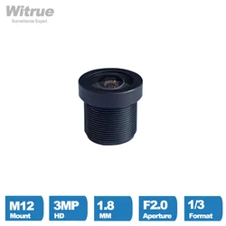 Witrue Fisheye CCTV Lens 1.8MM Wide View Angle 170 Degree HD 3MP M12 Mount F2.0 1/3