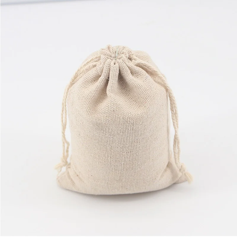 

50pcs/5Pcs/10Pcs/Lot Wedding Linen Drawstring Bags Christmas Party Gift Package Small Cotton Pouches Home Kitchen Organize Sacks