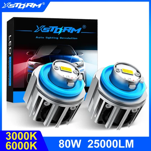 Imagen 1 del producto XSTORM L5W luces antiniebla LED 25000LM 80W semáforo de coche L1B faros LED luces antiniebla con ventilador lámpara Turbo luces blancas amarillas
