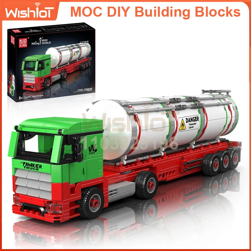 

24075 Mini Tanker Truck Building Set 556pcs Petrol Transport Vehicle Model for Miniature World Collection for Kids DIY Gift