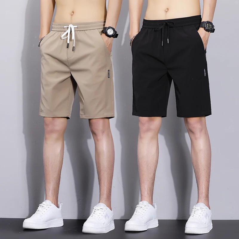 

Мужские летние брюки цвета хаки, быстросохнущие, премиум-класса, спортивные, повседневные, из ледяного шелка, свободного кроя, модные, городские, стильные.