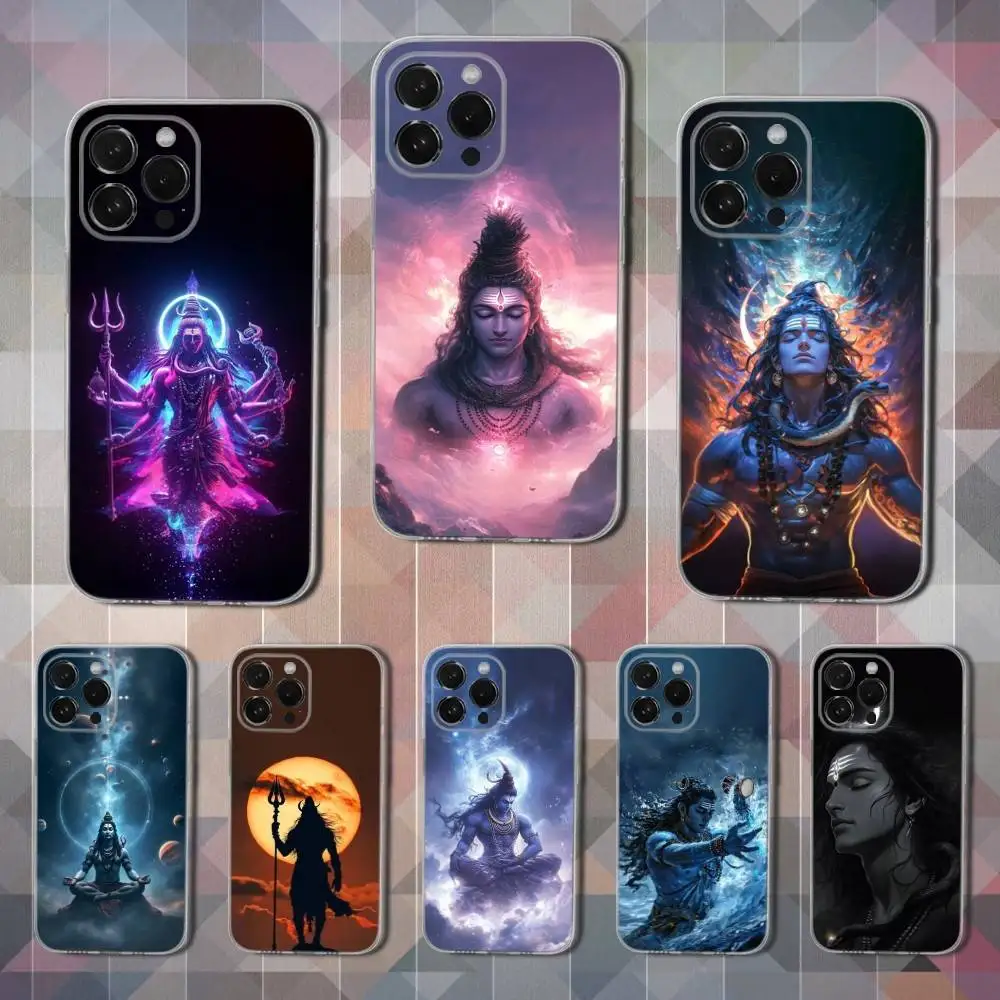 

India Mythology Lord Shiva Phone Case For iPhone 16,15,14,13,12,11 Pro,Max,Plus,X,XS,XR,SE,Mini Transparent Soft Cover