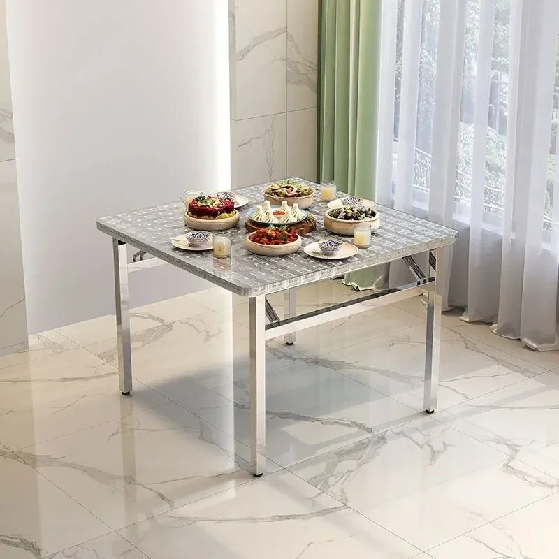 Square Foldable Outdoor Barbecue Table Portable Commercial Stall Night Market Setup Dining Table Furniture