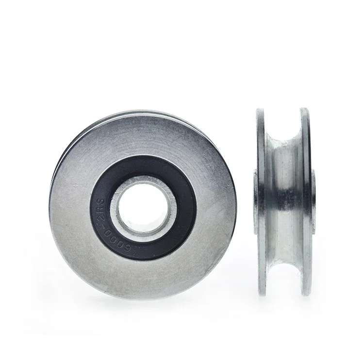 1pc U groove bearing wheel iron galvanized anti-rust iron pulley 7mm wire rope over the line r3.5 guide roller 10*40*11