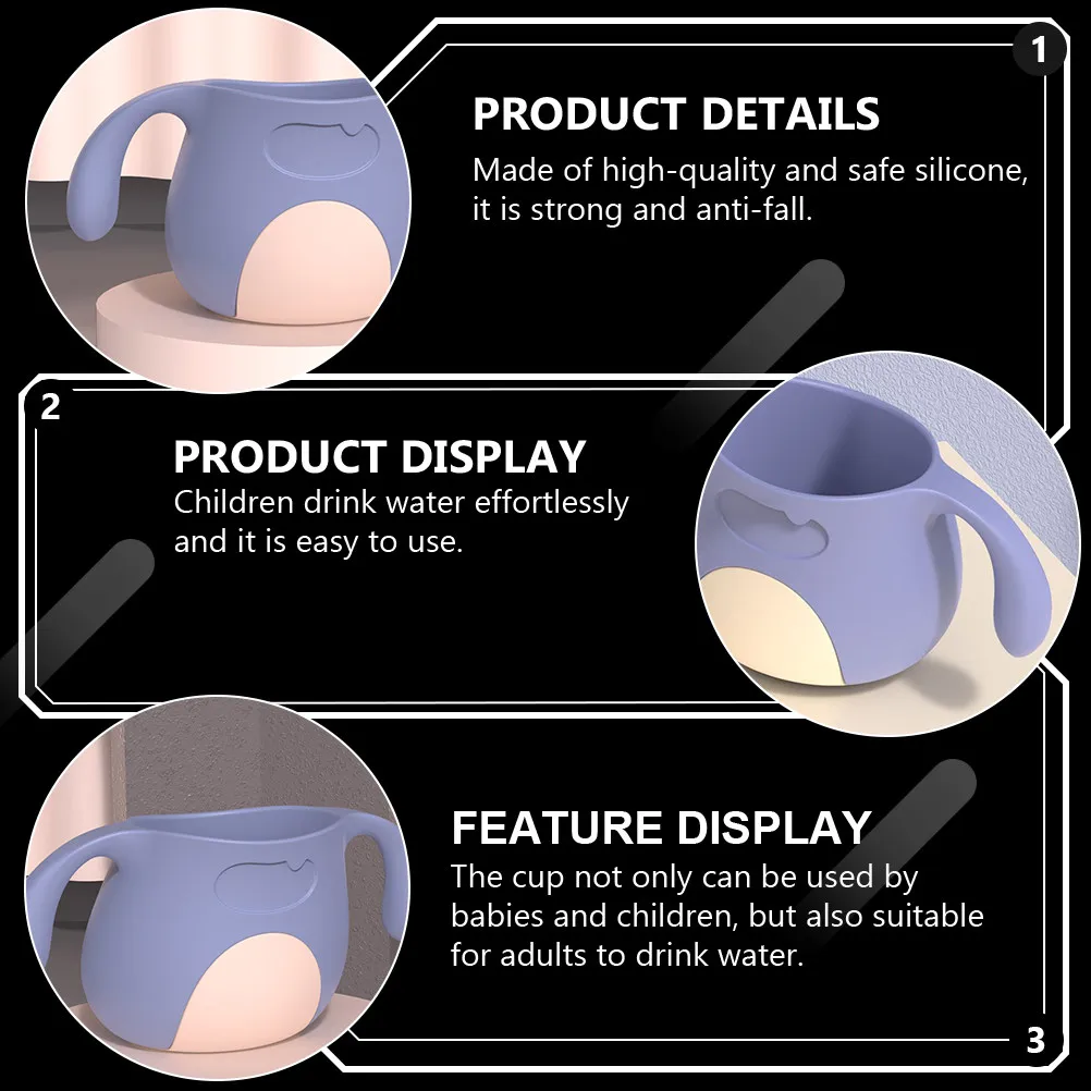 

200Ml 300Ml Silicone Baby Training Cup for Toddlers Double Handle Open Weaning Cup Ergonomic Design Easy Grip Drinking Tool