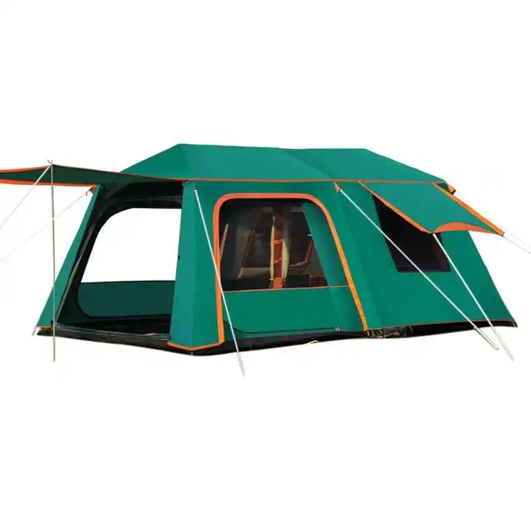 

High Quality Outdoor Quick Automatic Opening Waterproof 2 Room 1 Living Room Big Family Camping Tent For 6-12 Persons