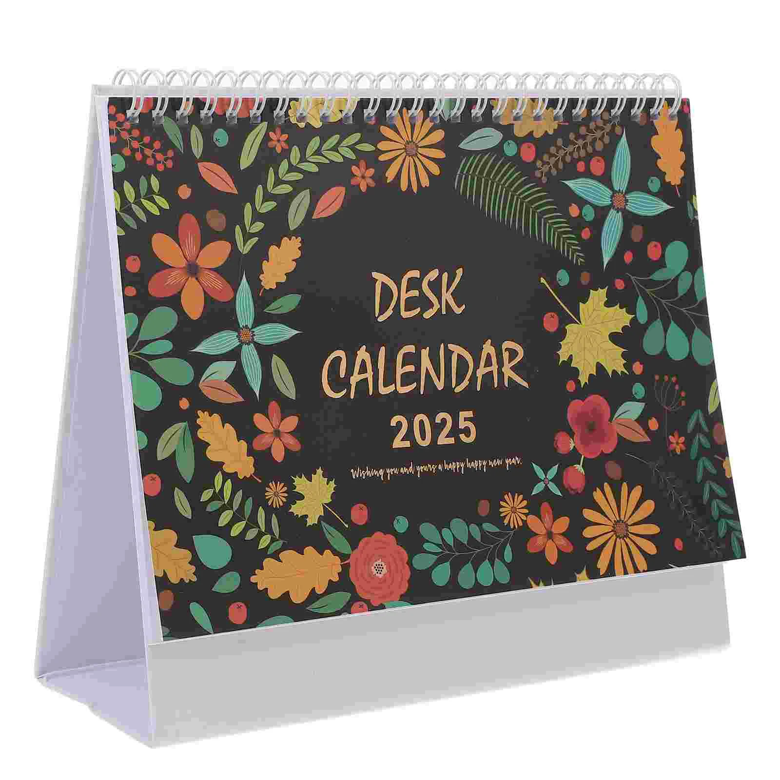 2025 Desk Calendar Makeup Advent Monthly Notebook Paper Spiral Calendars Decorative Academic Year Desktop