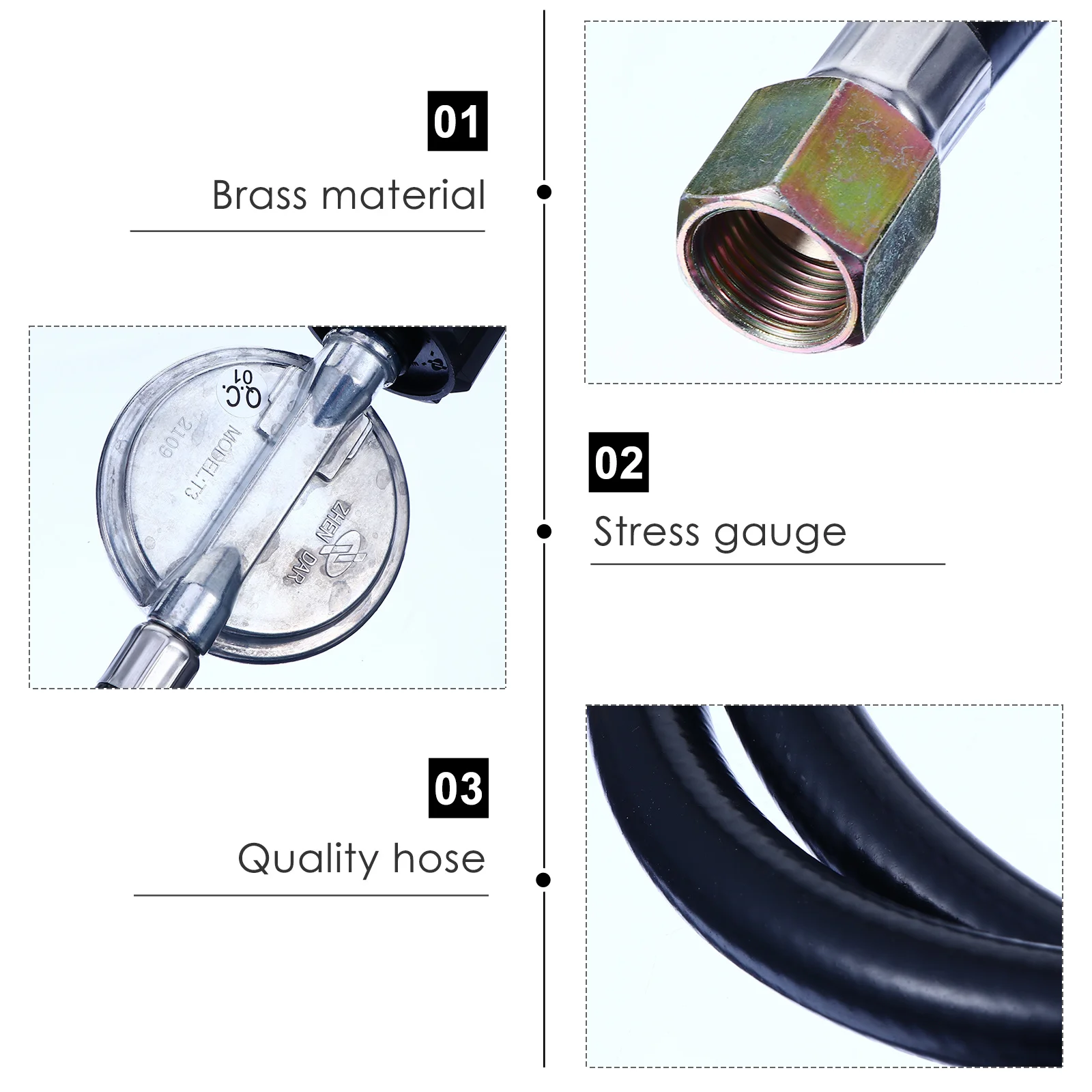 

1.5M Low Pressure Propane Gas Regulator Hose For Bbq Oven Stove Heater Tank Brass Fitting Airtight Durable Connection