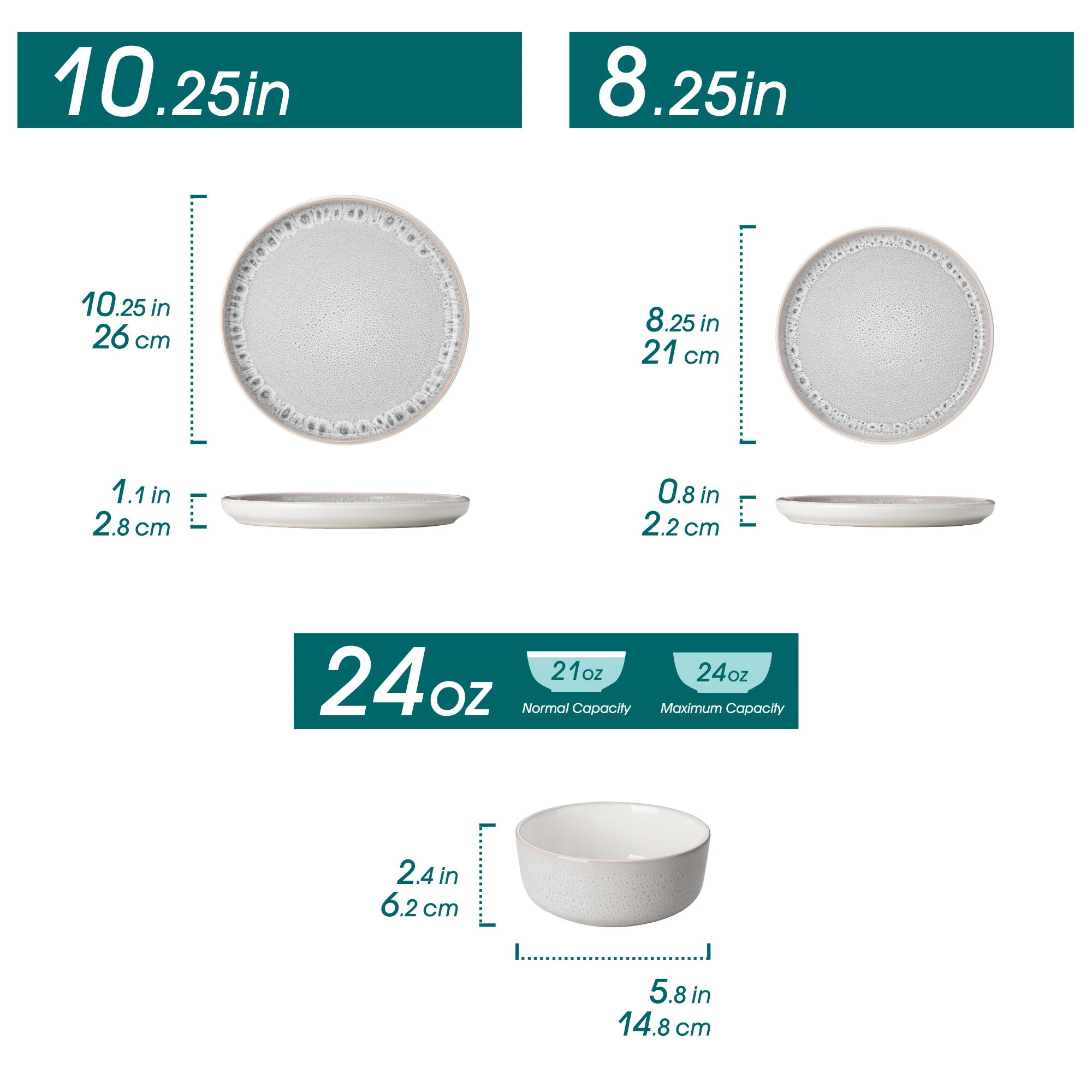 vancasso 18/36 Piece Ceramic Plates Dinner Sets Snow Pattern Modern Dinnerware Sets with 6PCS Dinner Plate/Dessert Plate/Bowl