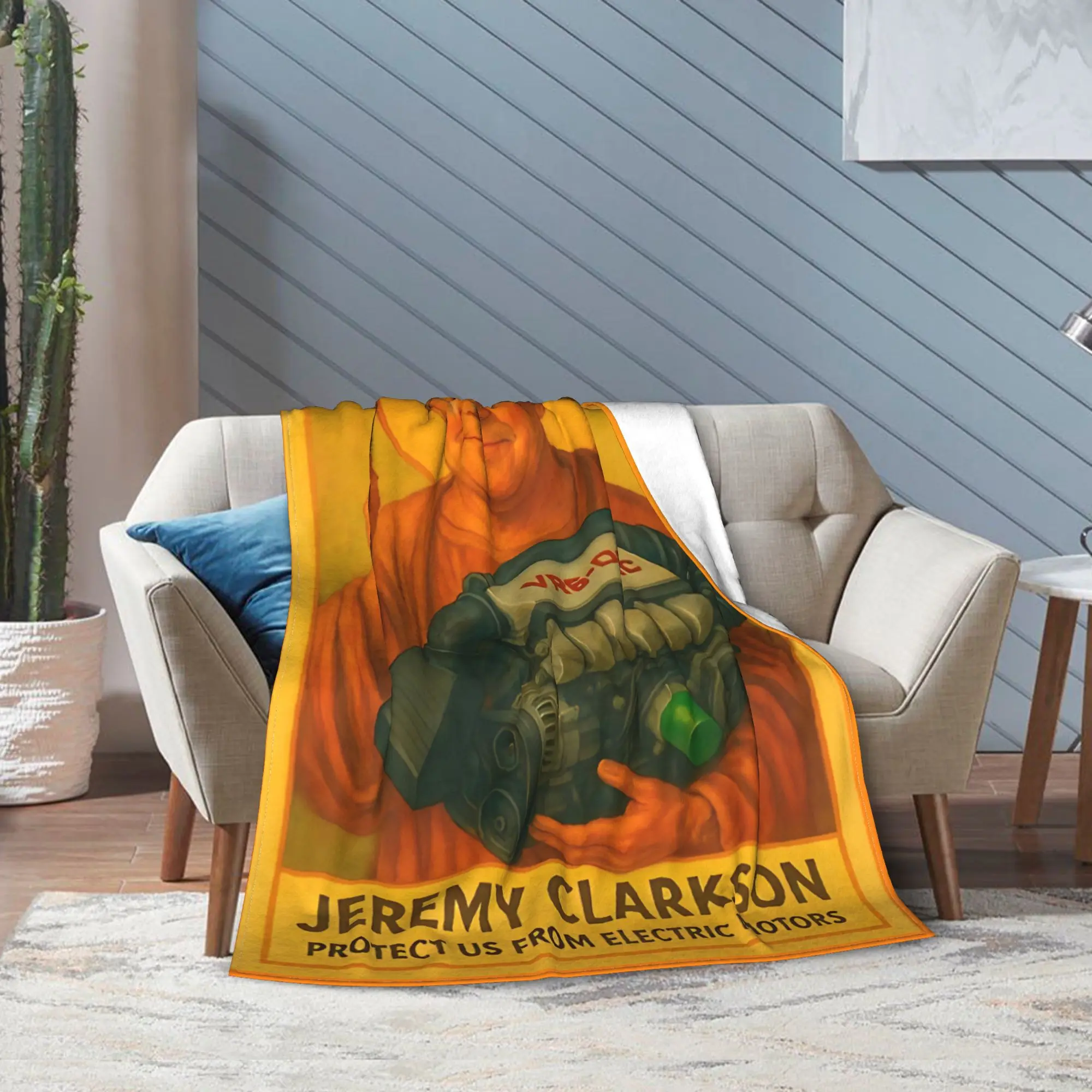 Jeremy Clarkson Protect us from Electric Motors Blanket Multiple Sizes Soft Lightweight Throw Blankets for Sofa Couch and Bed