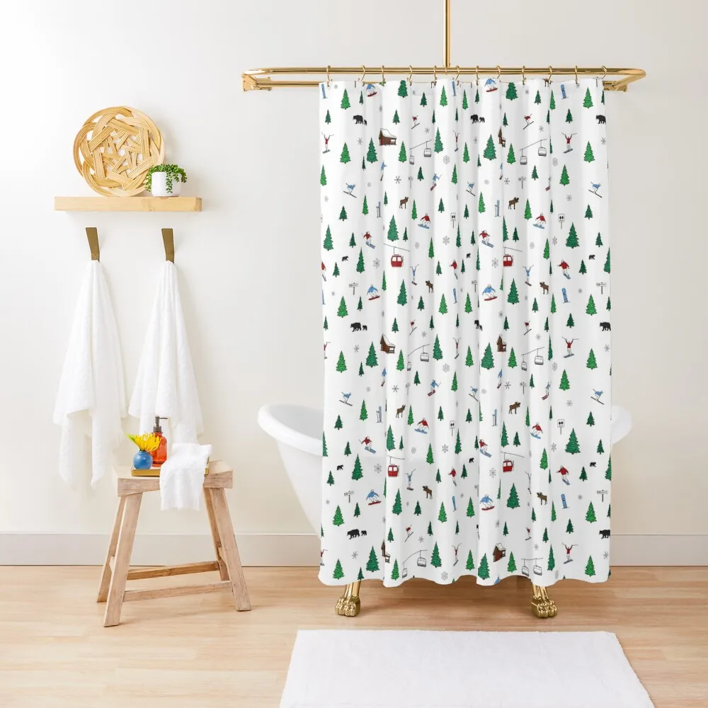 

Skiing Pattern Shower Curtain Bathroom For Shower Modern Showers For Bathroom Shower Set Bathroom Fabric Curtain