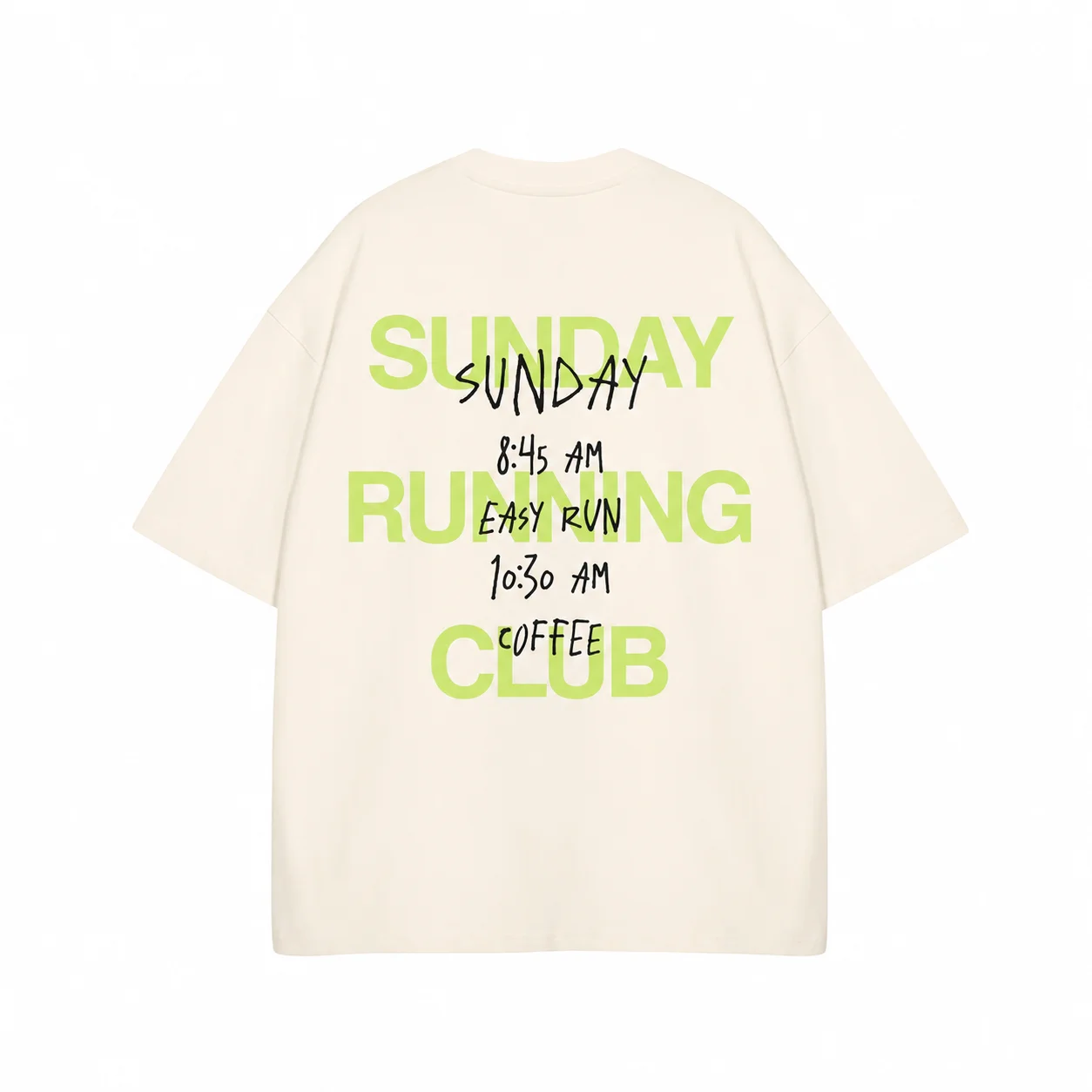 Sunday Running Club T-Shirt Men's and Women's Easy Run Coffee Schedule Graphic Tee Streetwear Short Sleeve Casual T Shirt view 3
