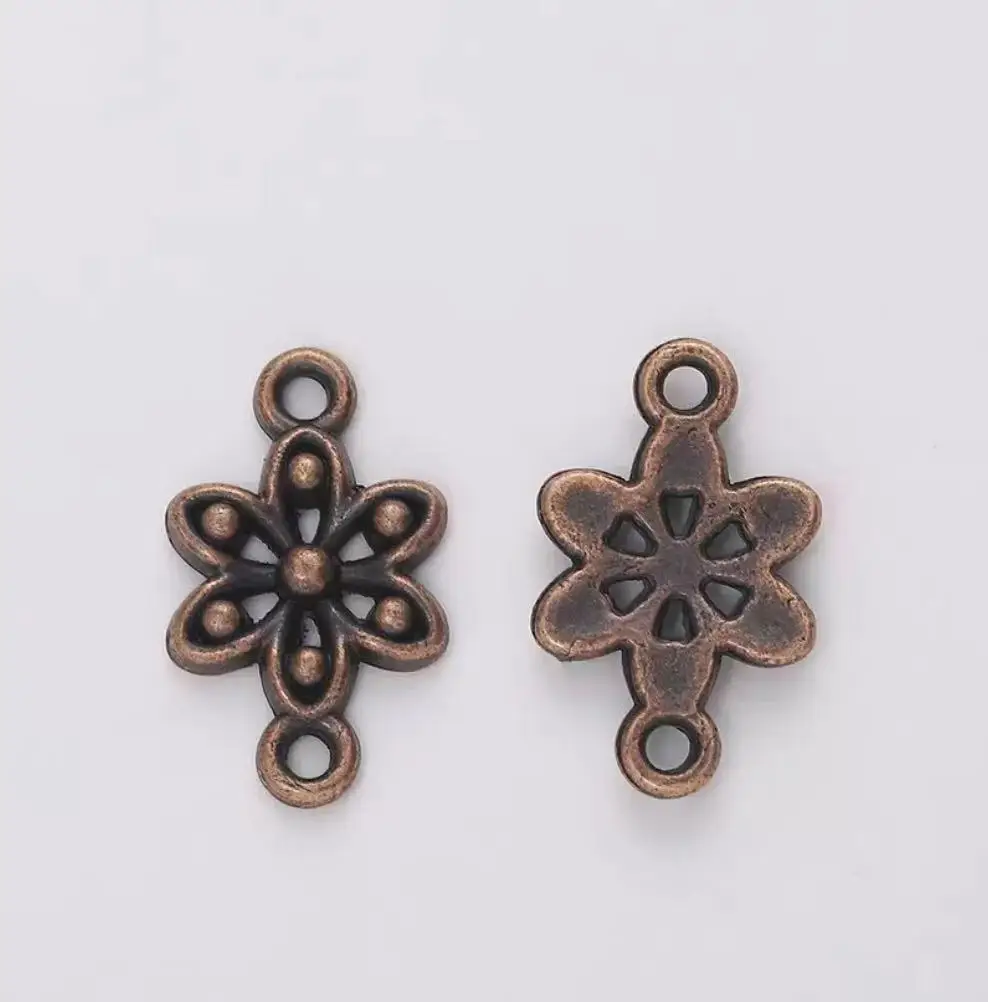 

35pcs 18*10mm Vintage Zinc Alloy metal flower connector for jewelry making HWL2624