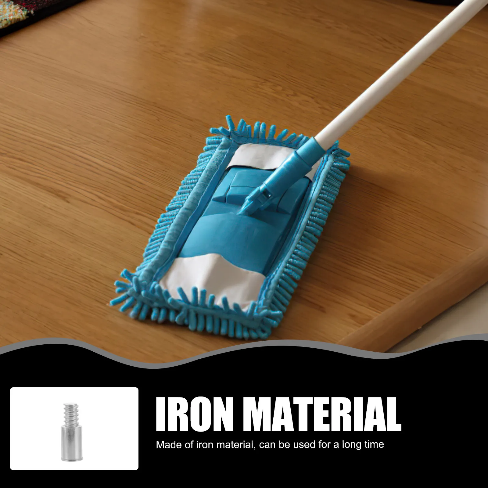 Heavy Duty Aluminum Threaded Tip for Broom Handle Pole Adapter Compatible with Telescopic Household Commercial Cleaning Tools