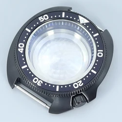 Black 44mm Men Watch Case Sapphire Glass Parts Fit Seiko Turtle Tuna NH35 NH36 NH38/34 Movement 28.5mm Dial Hot Sale 4.1 o'clock