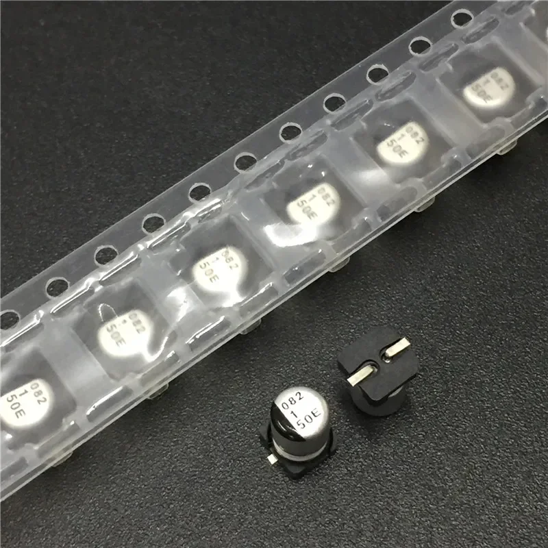 100pcs 1uF 50V 4x5.5mm Japan NIC 50V1uF SMD Aluminum Electrolytic Capacitor