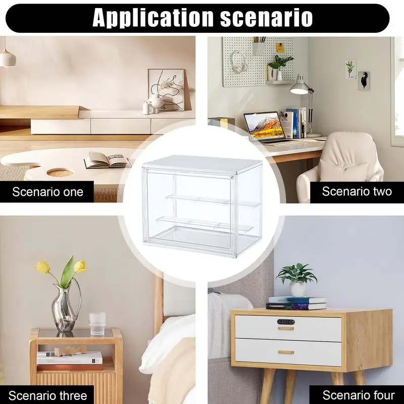 Caso de exibição clara para Figuras, bancada Display Storage Box, Dustproof Showcase, Estátua Organizador, Collectibles