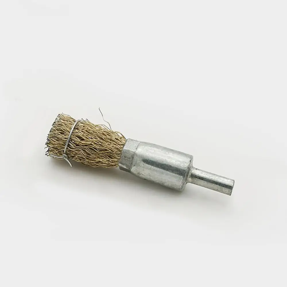 Steel Wire Brush Metal Rust Removal Polishing Brush Rod Rust Removal Polishing Wheel Copper-plated Steel Wire Brush Tool