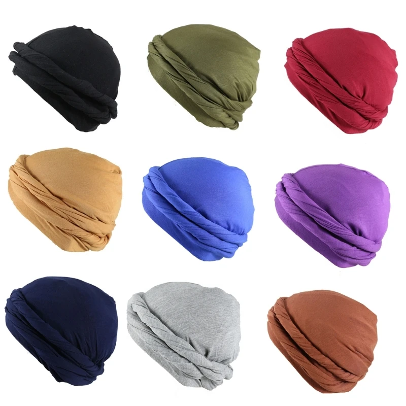 40GC HaloTurban Durag Men Turban HeadWrap Twist HeadWrap Satin Lining HeadScarf