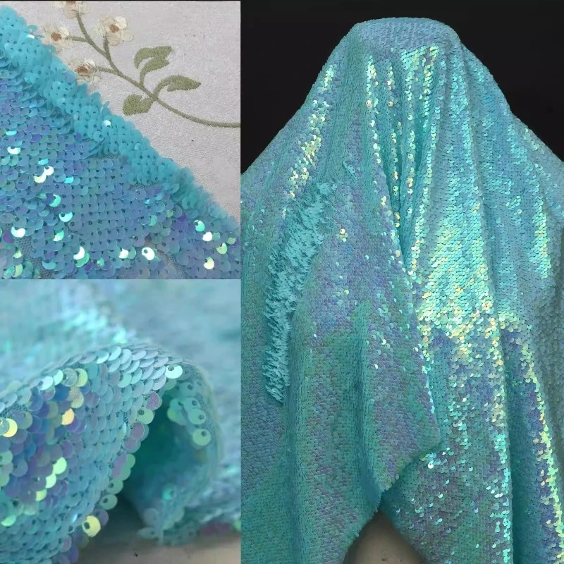 

Colorful Dual Tone Sequin Mesh Fabric for DIY Sewing Dress Photo Background Clothing Fashion Cloth Material By The Meter