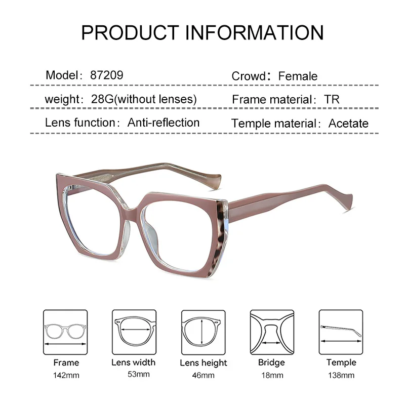 EYORA Correnti bicolore Occhiali da lettura con montatura a farfalla Occhiali miopia Ipermetropia Anti Blue Ray Occhiali fotocromatici progressivi