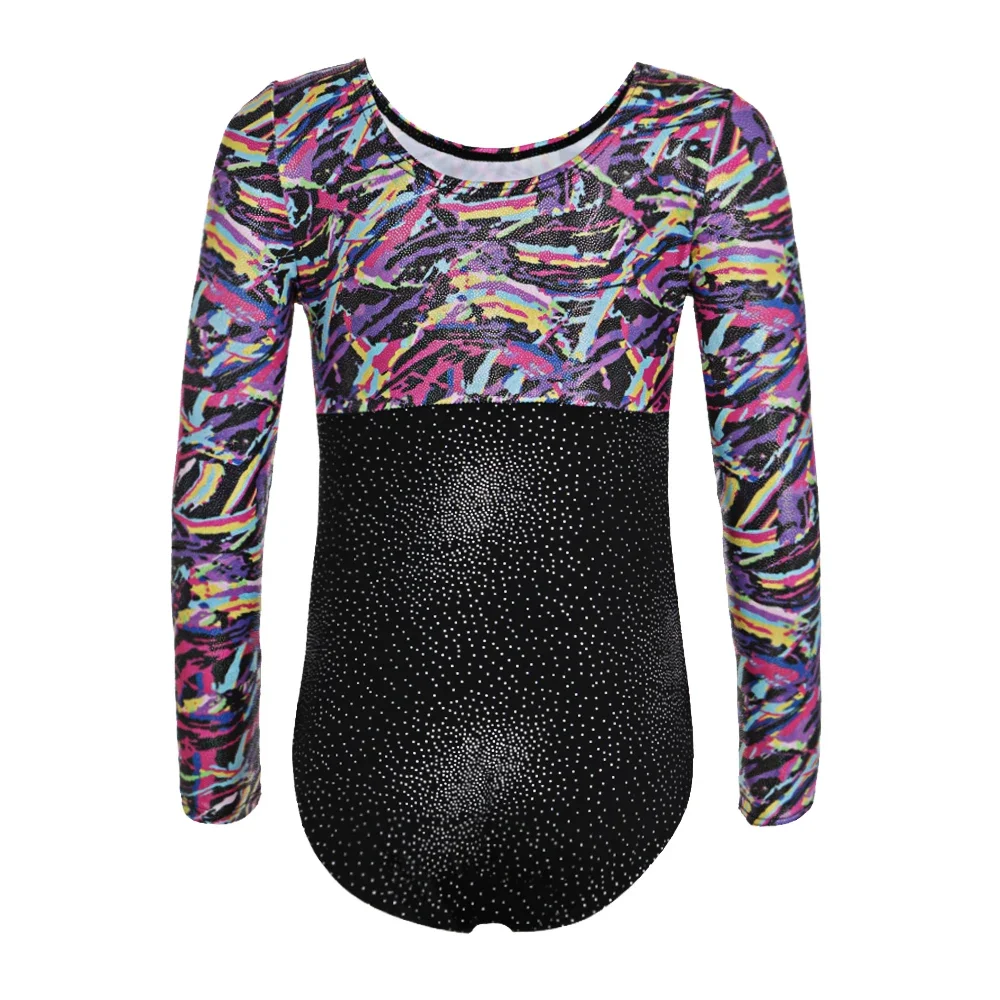 Sparkly Gold Foiled Gymnastics Leotard for Girls - Professional Athletic Dance Unitards