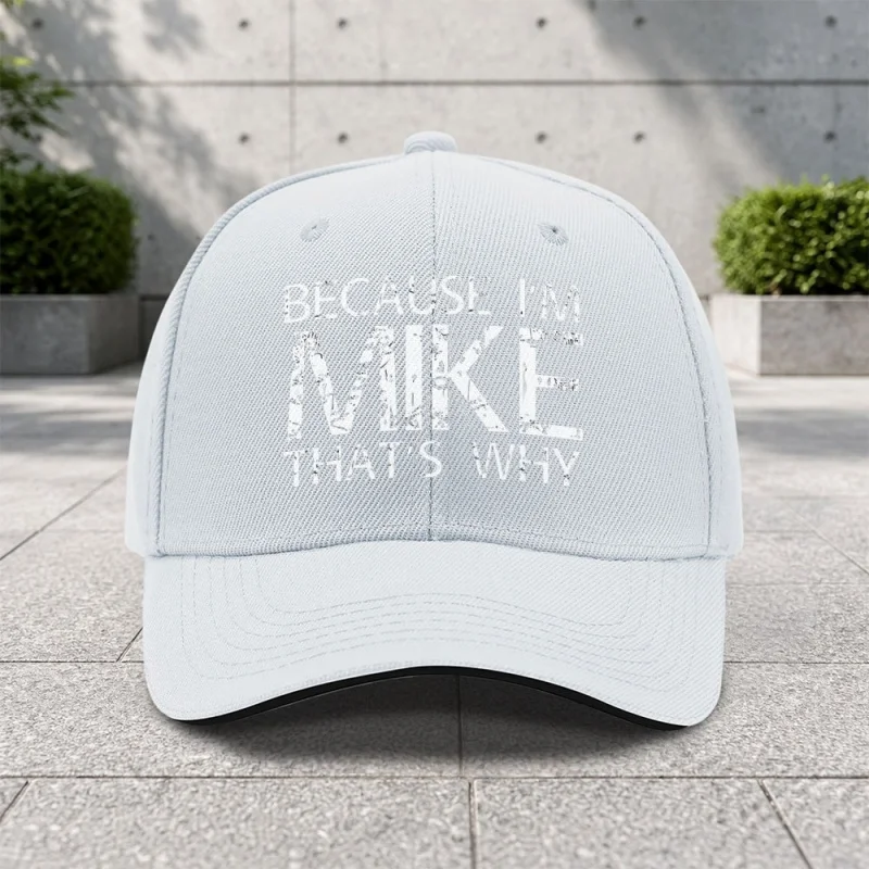 1pc Because I'M Mike Adjustable Baseball Cap – Trendy Printed Duckbill Hat for Outdoor Sports, Camping, Golf & Street Dance