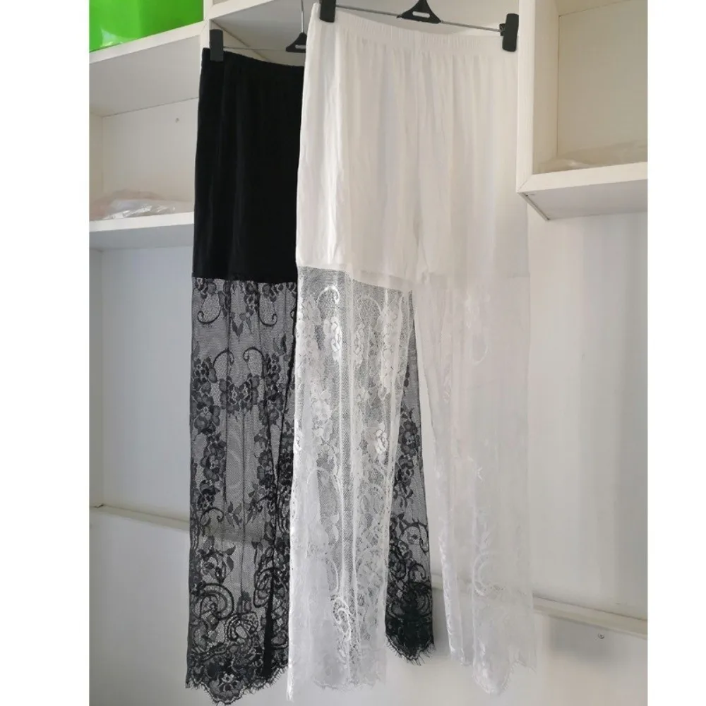 Elastic Waistband Lace Underwear Cropped Pants Breathable Anti Expose Inner Liner Single Thin Layer Skin-Friendly