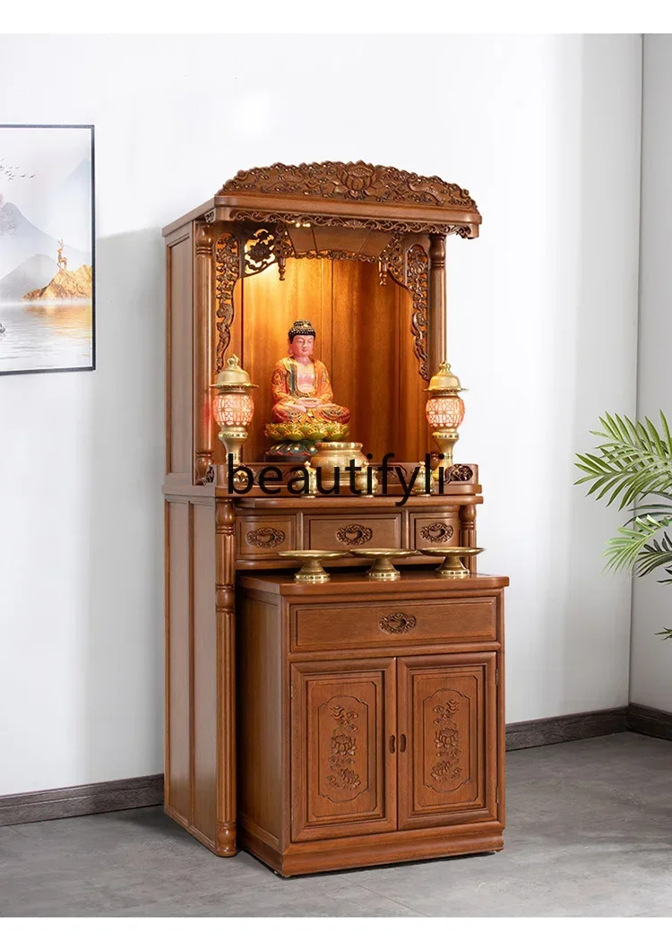 

Buddhist niche new Chinese vertical cabinet shrine table modern household light luxury living room shrine table cabinet