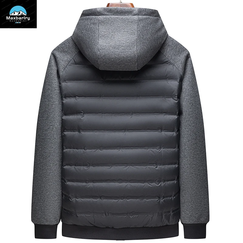 Chaqueta de plumas de ganso para hombre, abrigo de esquí informal con capucha, ropa de diseño de alta gama, ligera, invierno, nuevo, 2024