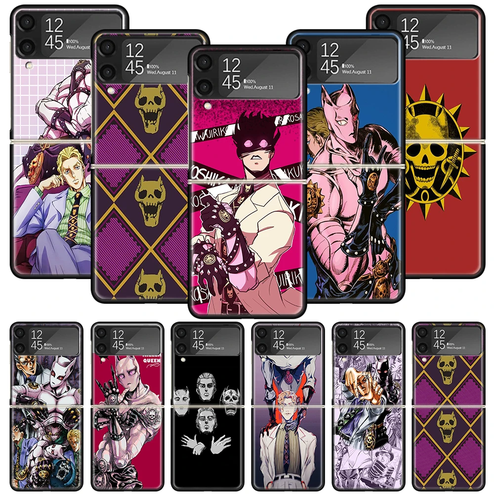 JoJo Adventure Killer Queen Phone Case For Samsung Galaxy Z Flip 6 5 4 3 5G Shockproof Cover Z Flip6 ZFlip5 Flip3 Flip4 Luxury S