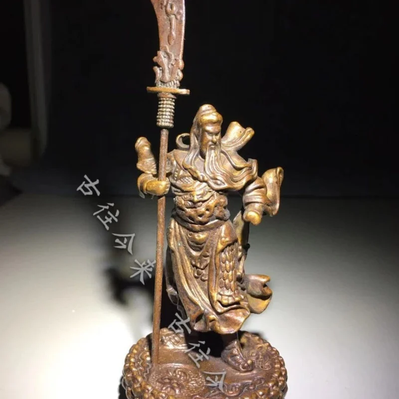 Vintage Loyalty Guan Gong Bronze Statue Ornament Martial Wealth God Guan Yu Guan Er Ye Wealth-Attracting Home Decoration Housewa