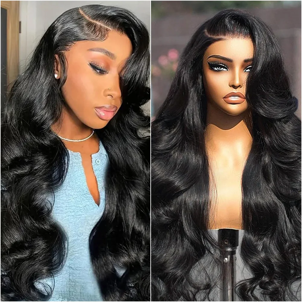 13x6 الجسم موجة HD الدانتيل الشفاف الباروكة الأمامية شعر الإنسان 18-38 بوصة 5x5 غلويليس 360 كامل الدانتيل الجبهة الباروكات للنساء السود