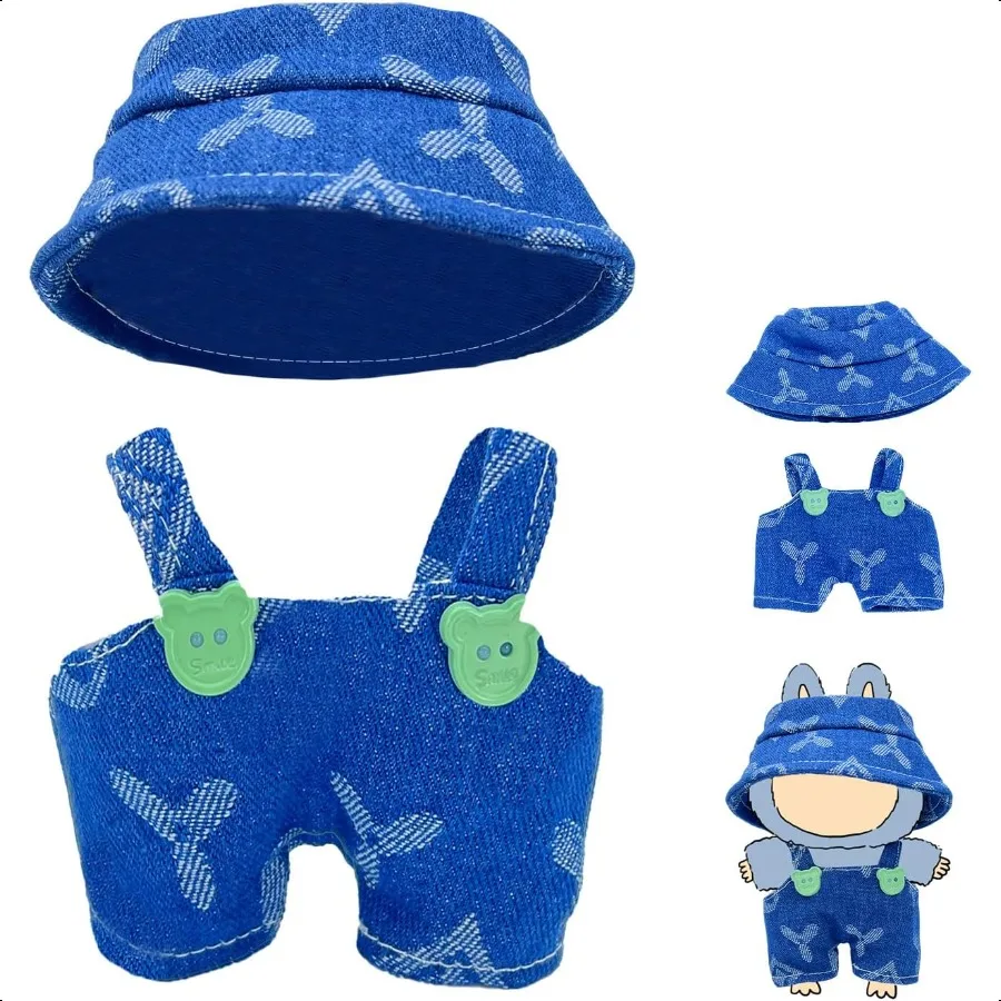 

17cm Doll Clothes Set Hat Overalls Clothes 2Piece Set for 15 17cm Dolls Stylish Adorable Dolls Clothes Accories Cute Clothe Out