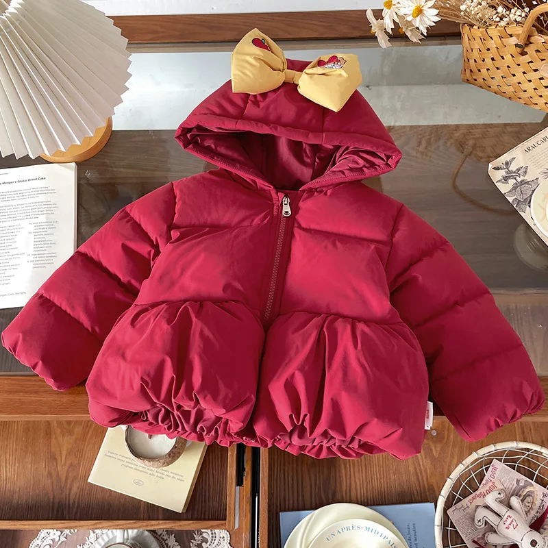 

Winter Kids Baby Down Jacket For Girl 90% White Duck Thick Toddler Girls Down Coat Butterfly Russia Children 1-8Y Girl Outerwear