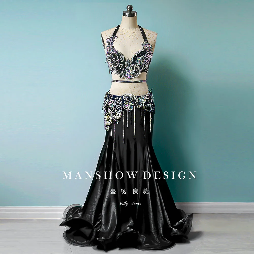 customized Belly Dance Costume Women's New Style Set Sexy Tassel Wrapped Butt Skirt Performance Dress High end Customization