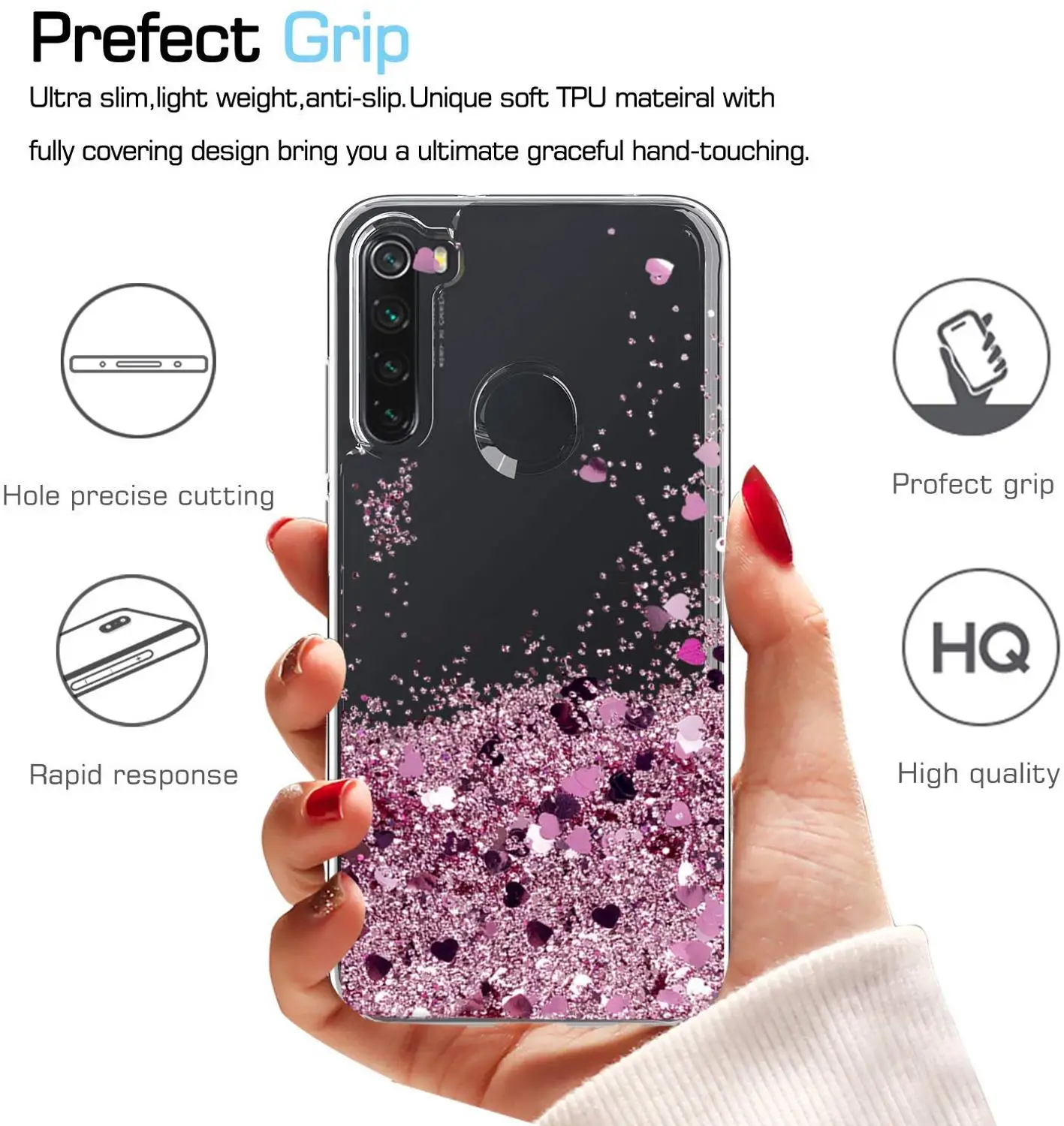 Redmi Note 8 2021 Glitter Liquid Case For Xiaomi Redmi Note 8T 8 Pro Silicone Coque Dynamic Qicksand Star Cover