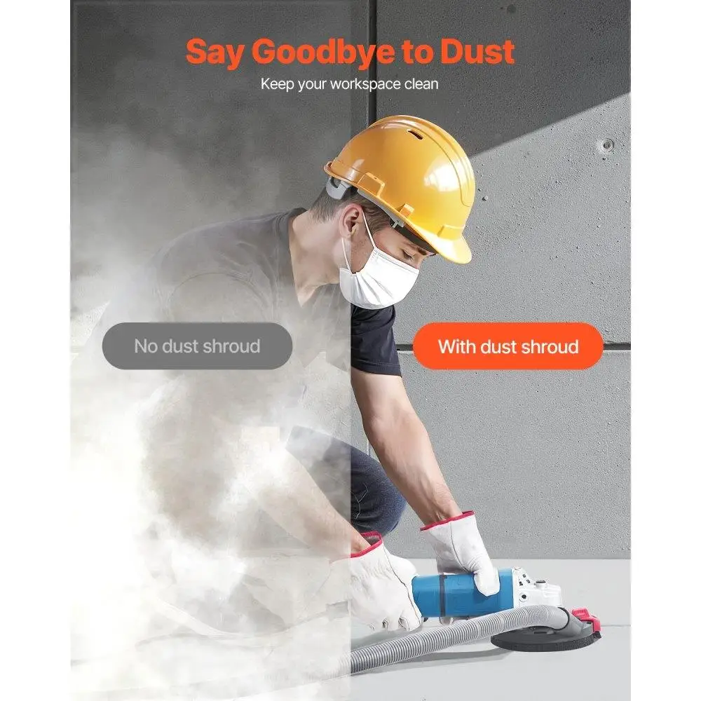 Cobertura de poeira para moedor de ângulo, acessório de vácuo de 4 a 5 polegadas com 6 arruelas de fixação para corte limpo