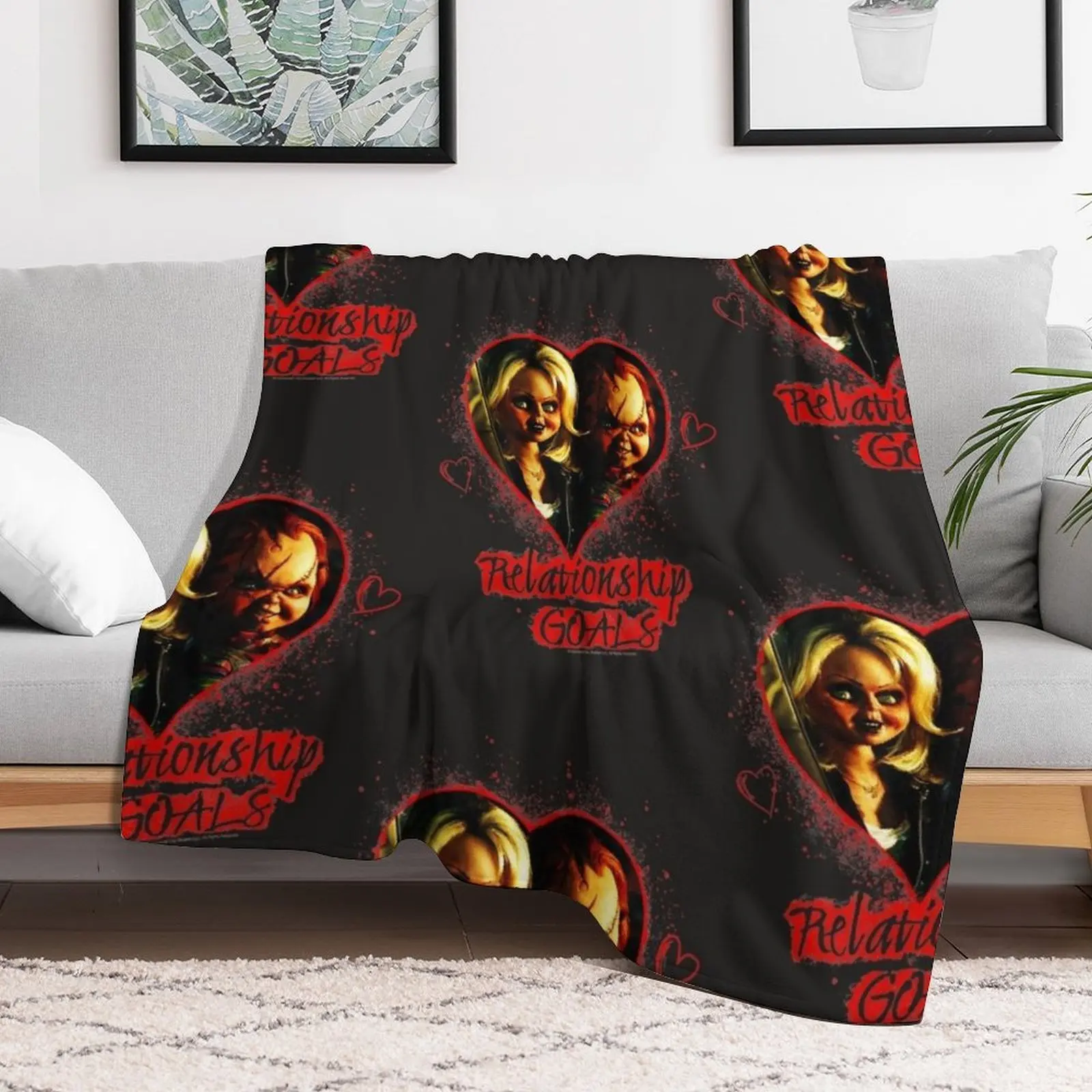 Childs Play Chucky And Tiffany Relationship Goals Throw Blanket decorative Luxury Brand Loose Cute Plaid Blankets