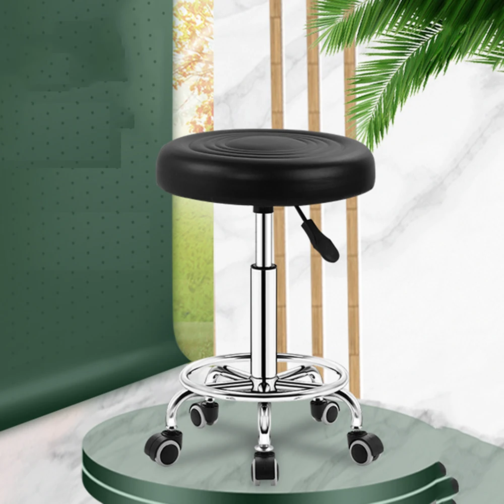 

1 PcThe Bar chair Beauty nail bench Laboratory chair Waterproof lift chair Household Rotating Small Round Stool Mobile footstool