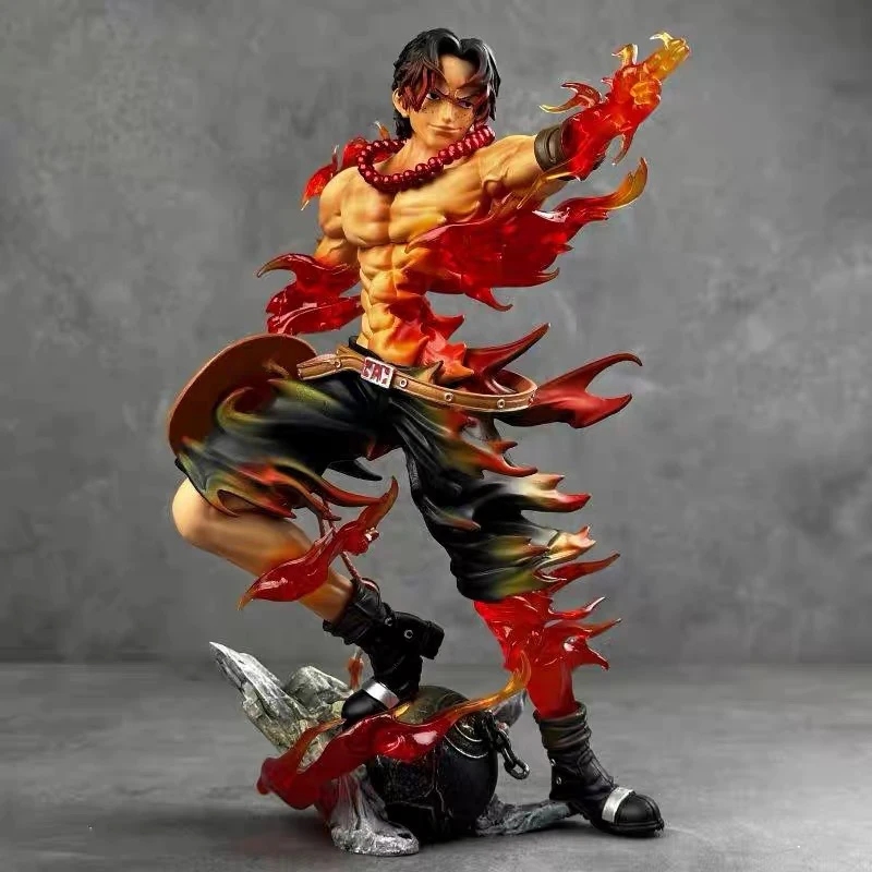 26cm Pirate King Flame Flower Aisi GK Animation Peripheral anime Model Handmade Statue Desktop Decoration Toy Gift Action Figure