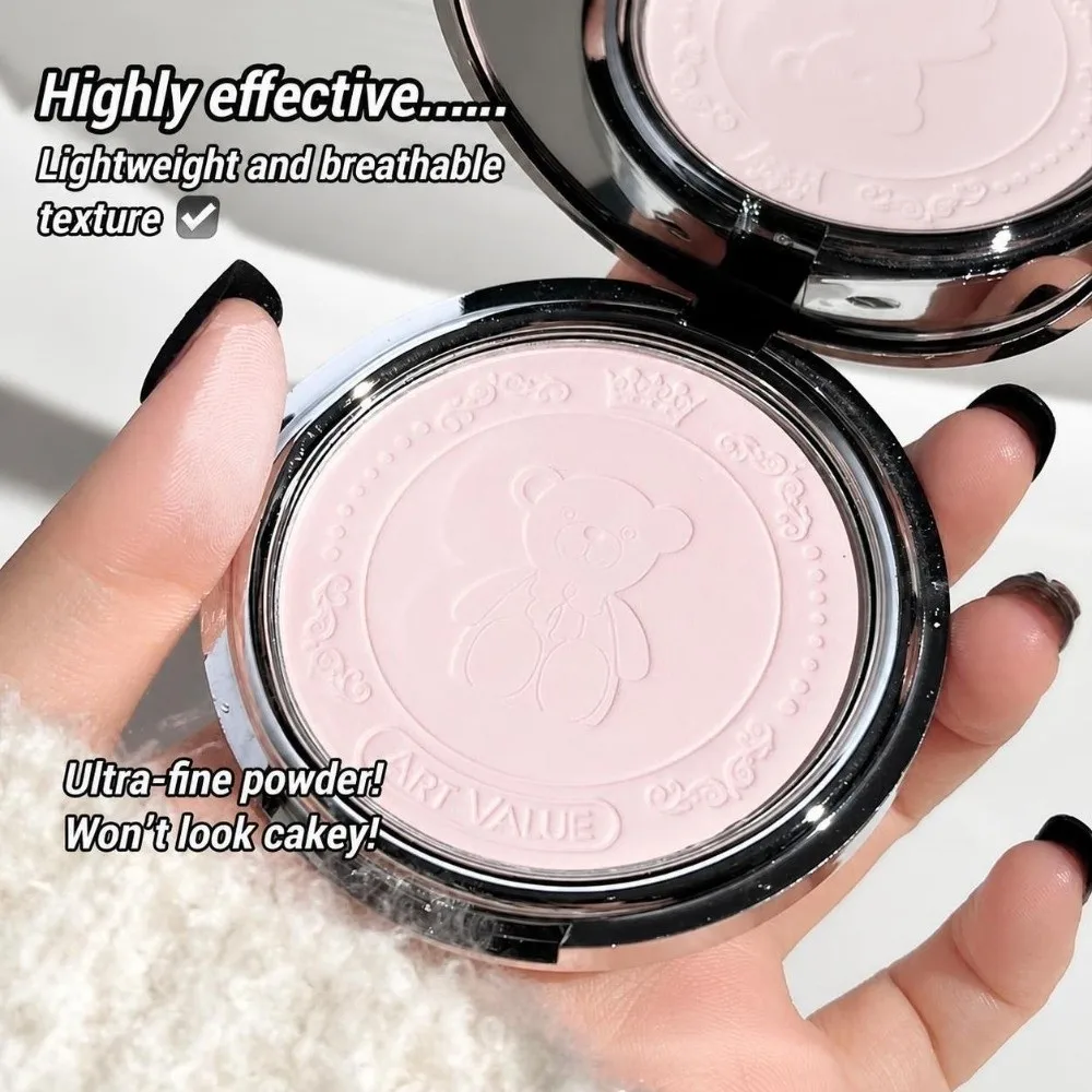 Natural Oil Control Pressed Powder Waterproof Matte Loose Powder Pearlescent Texture Long Lasting Face Powder Makeup Routine