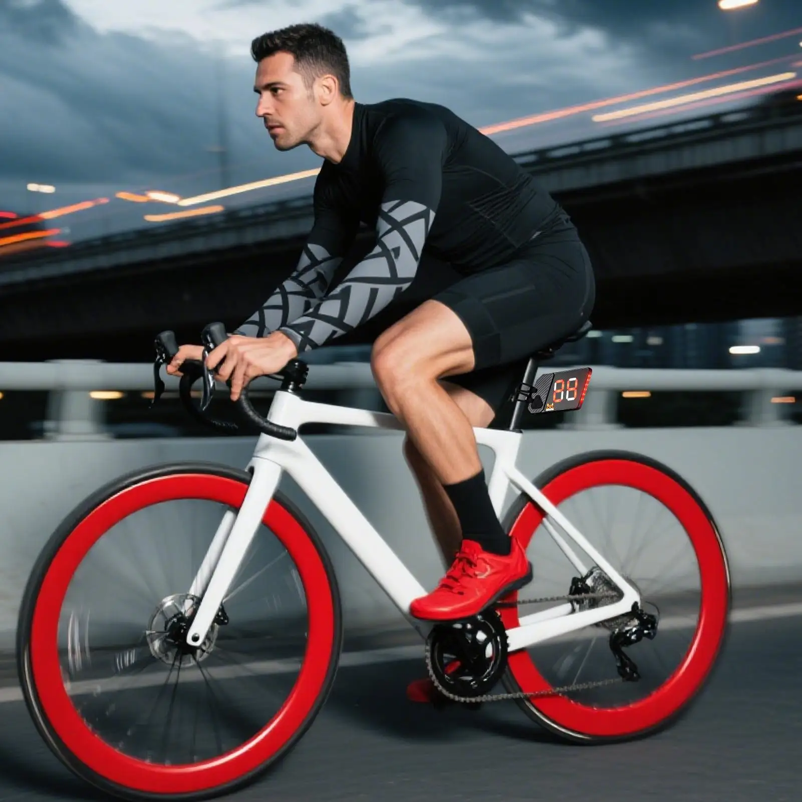 

Bike Tail Light Rechargeable License Plate Bike Rear Light Rechargeable Cycling Accessories For Safety Warning Night Riding City