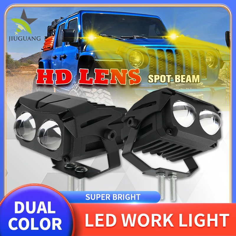 

HL 3inch Super Bright LED Driving Light Dual Color Fog Lights 12V 24V Led Sportlight for Offroad Boat Tractor Truck 4x4 SUV