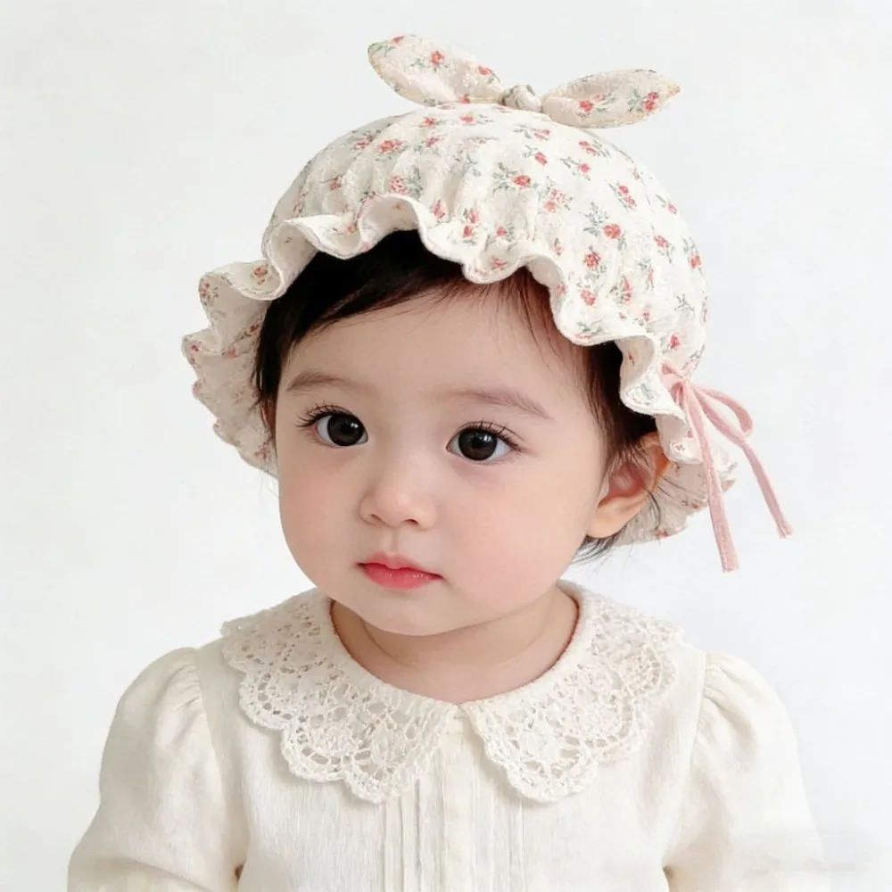 

Sweet Cute Floral Newborn Brimless Cap Soft Thin Sunhat Breathable Beanie Cap Spring Summer
