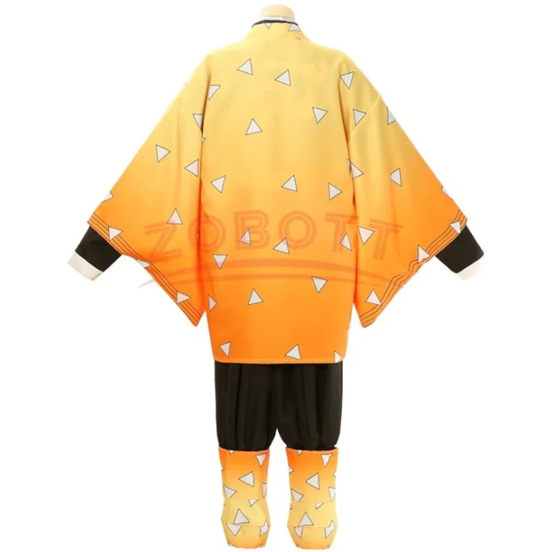 Anime Agatsuma Zenitsu Costume Cosplay donna Kimono uniforme Halloween festa di natale diavolo Hunter vestiti